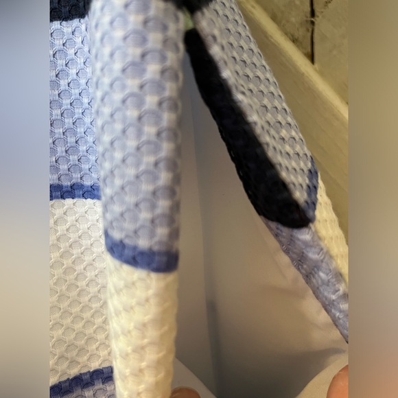 NWT Talbots Blue White Green Purple Textured Cotton Stripe Sheath Dress Size 14 - Picture 5 of 11